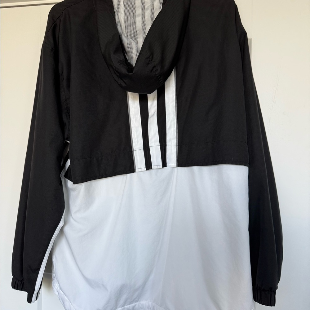 adidas Black and White Windbreaker Jacket